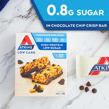 Atkins Chocolate Chip Crisp Bars – Low Carb, High Protein | 5-Pack