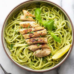 Bravas Spanish Chicken Thigh with Lime Chilli Pesto Spaghetti (Organic)