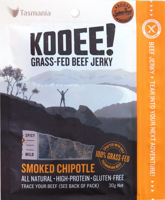 Kooee! Snacks Beef Jerky - Smoked Chipotle  (Gluten Free) - 30g