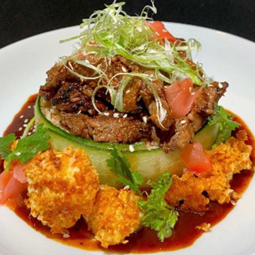 Mouth Tentalizing Korean BBQ Beef with Siracha Cauliflower and Konjac Noodles