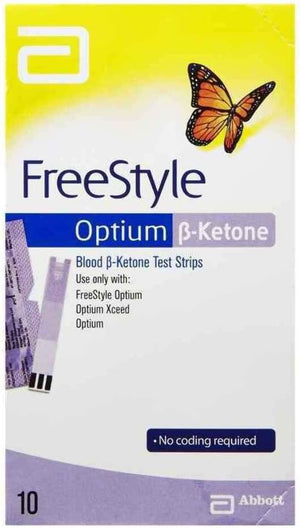 Abbott Freestyle Optium Blood Ketone Test Strips | 10-Pack