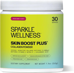 Sparkle Skin Boost Plus – Hydrolyzed Collagen Powder, Mixed Berry | 30 Servings