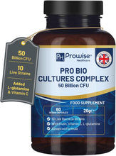 Bio Cultures Complex Probiotics – 50 Billion CFU, Prebiotics & Vitamin C | 60 Capsules