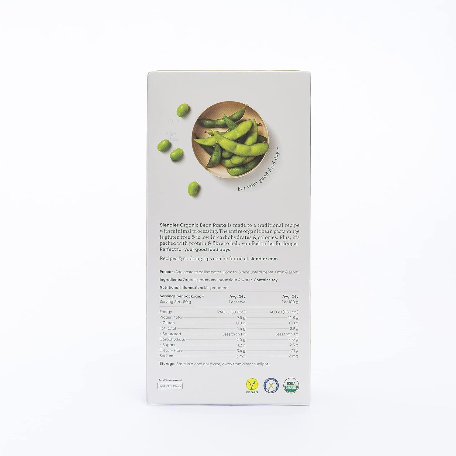 Slendier Organic Edamame Spaghetti – High Protein & Low Carb | 200g