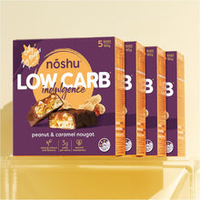 Noshu Low Carb Peanut & Caramel Nougat Bars – Guilt-Free Treat | 5-Pack