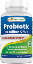 Best Naturals Probiotic – 30 Billion CFU for Gut Health | 60 Capsules