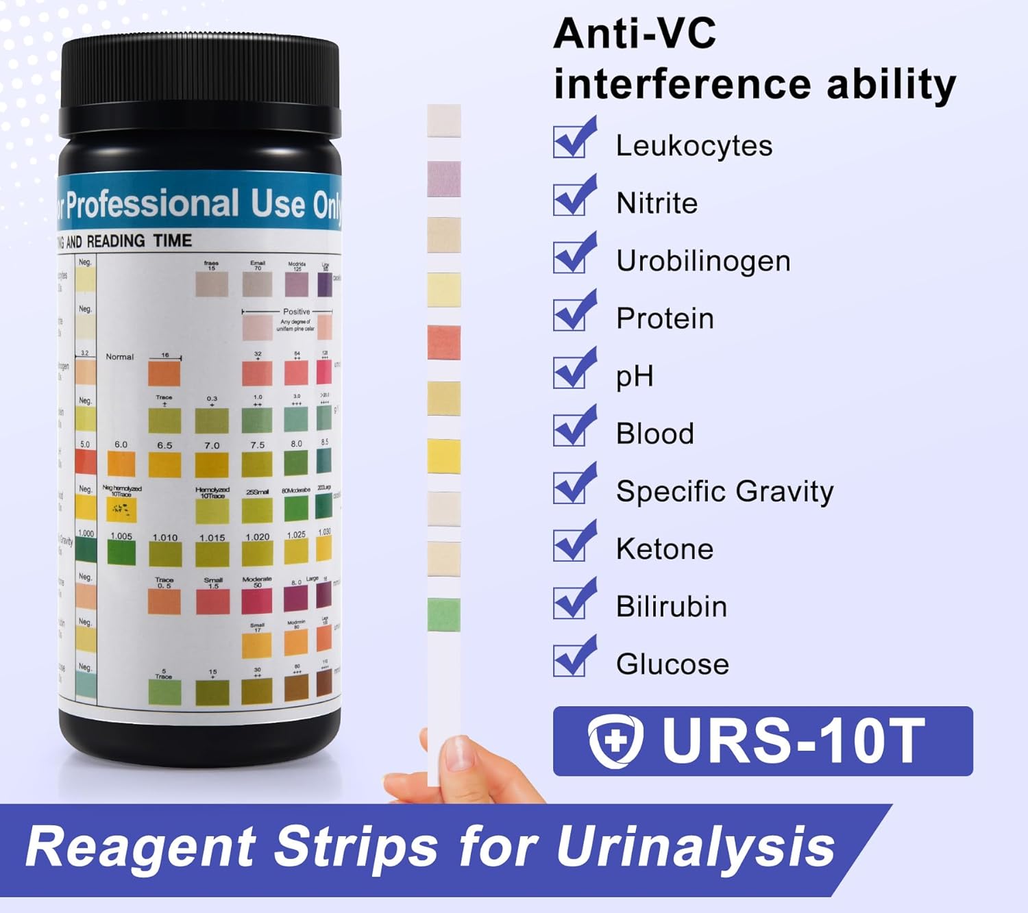 Urinalysis Test Strips – 10 Parameter Home Urine Test Kit | 100 Strips