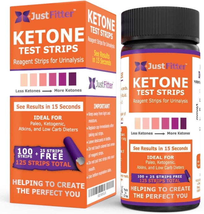 Just Fitter Ketone Test Strips – Accurate & Easy Urinalysis | 125 Strips