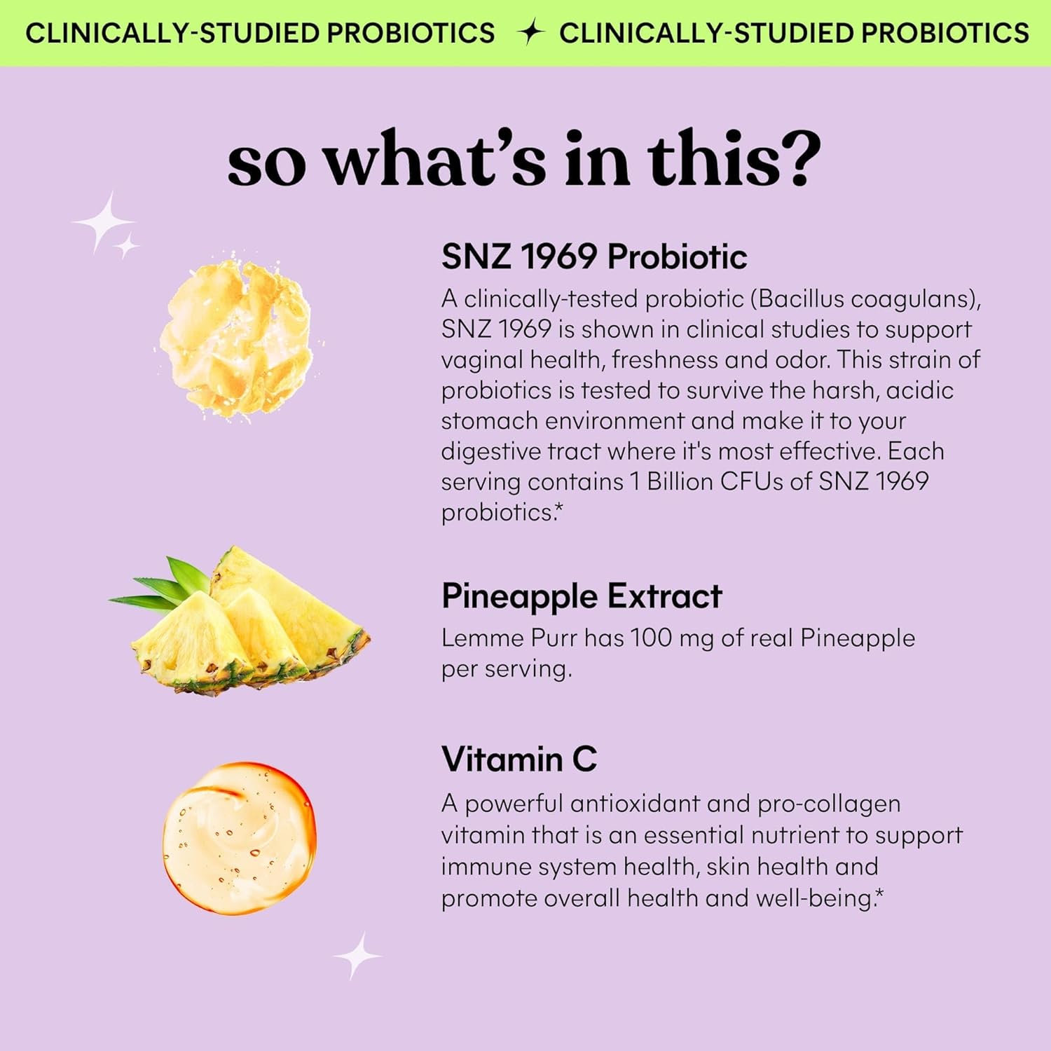 Lemme Purr Vaginal Health Probiotic Gummies – pH & Freshness Support | 60 Count