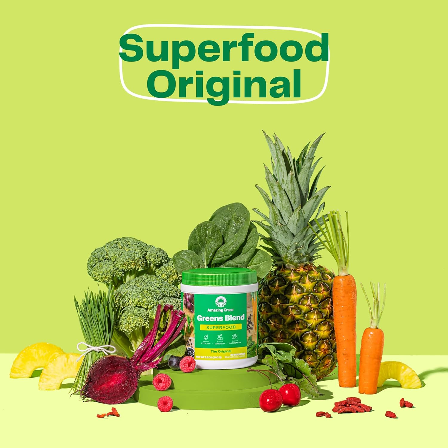 Amazing Grass Green Superfood – Organic Wheatgrass & Super Greens | 30 Servings