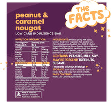 Noshu Low Carb Peanut & Caramel Nougat Bars – Guilt-Free Treat | 5-Pack