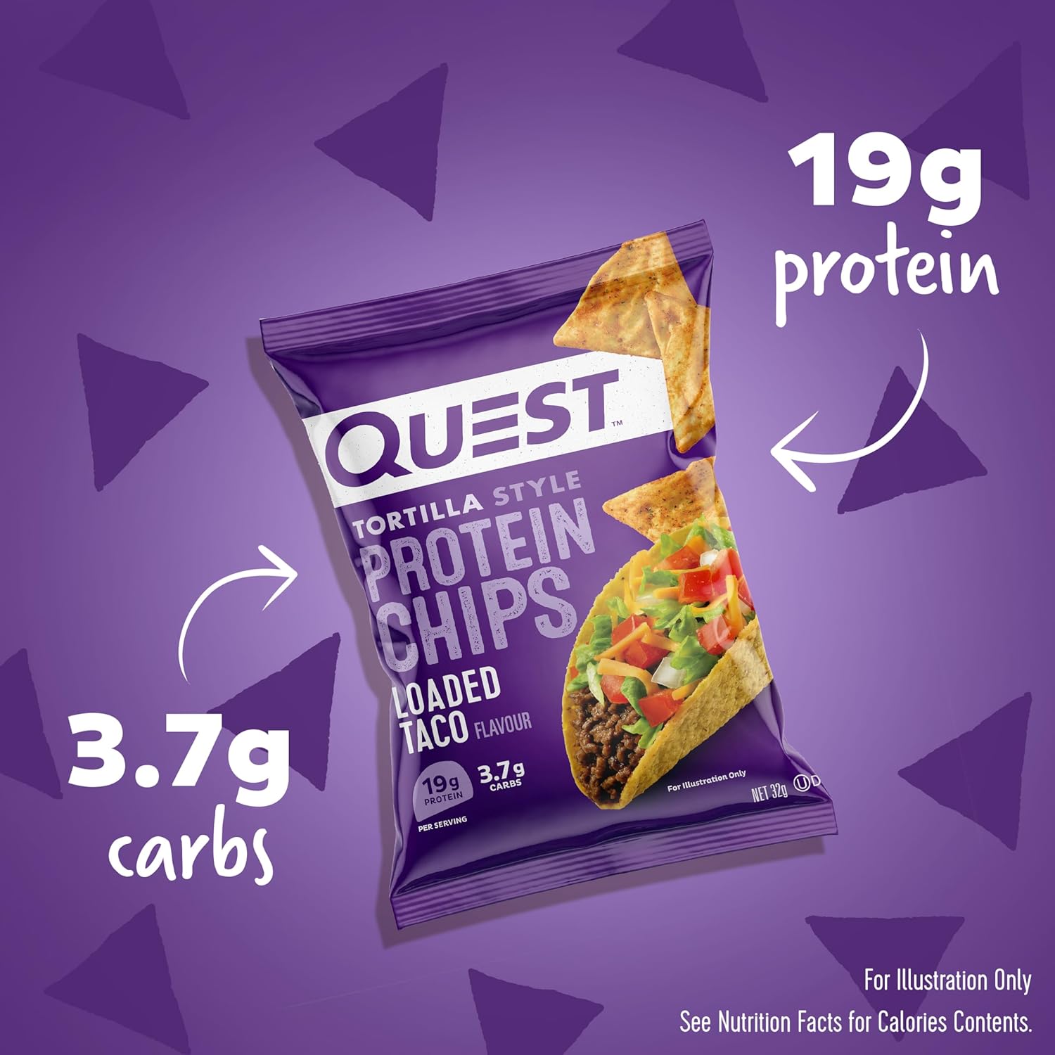 Quest Loaded Taco Protein Chips – High Protein, Low Carb | 8-Pack