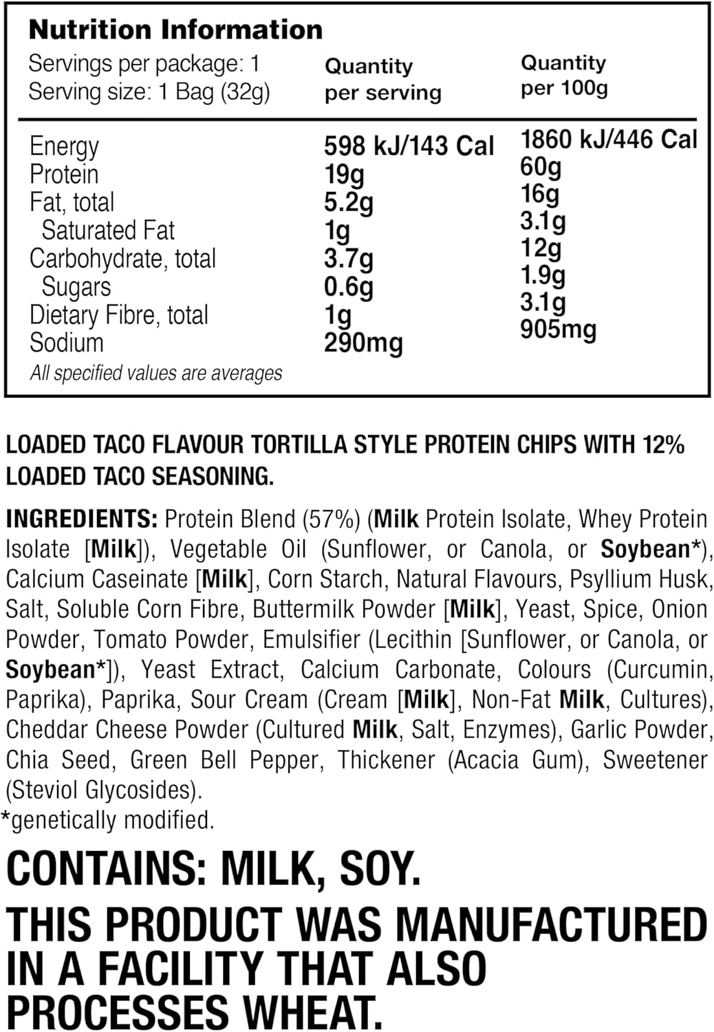 Quest Loaded Taco Protein Chips – High Protein, Low Carb | 8-Pack