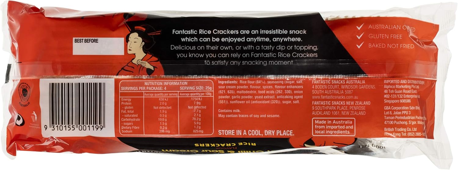 Fantastic Rice Crackers – Sweet Chilli & Sour Cream | 100g