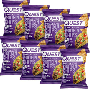 Quest Loaded Taco Protein Chips – High Protein, Low Carb | 8-Pack