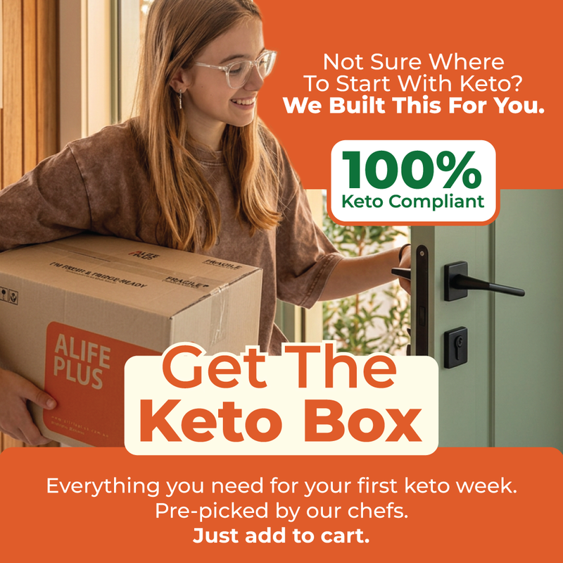 The A Life Plus Keto Starter Box: six chef-cooked keto meals and a dessert