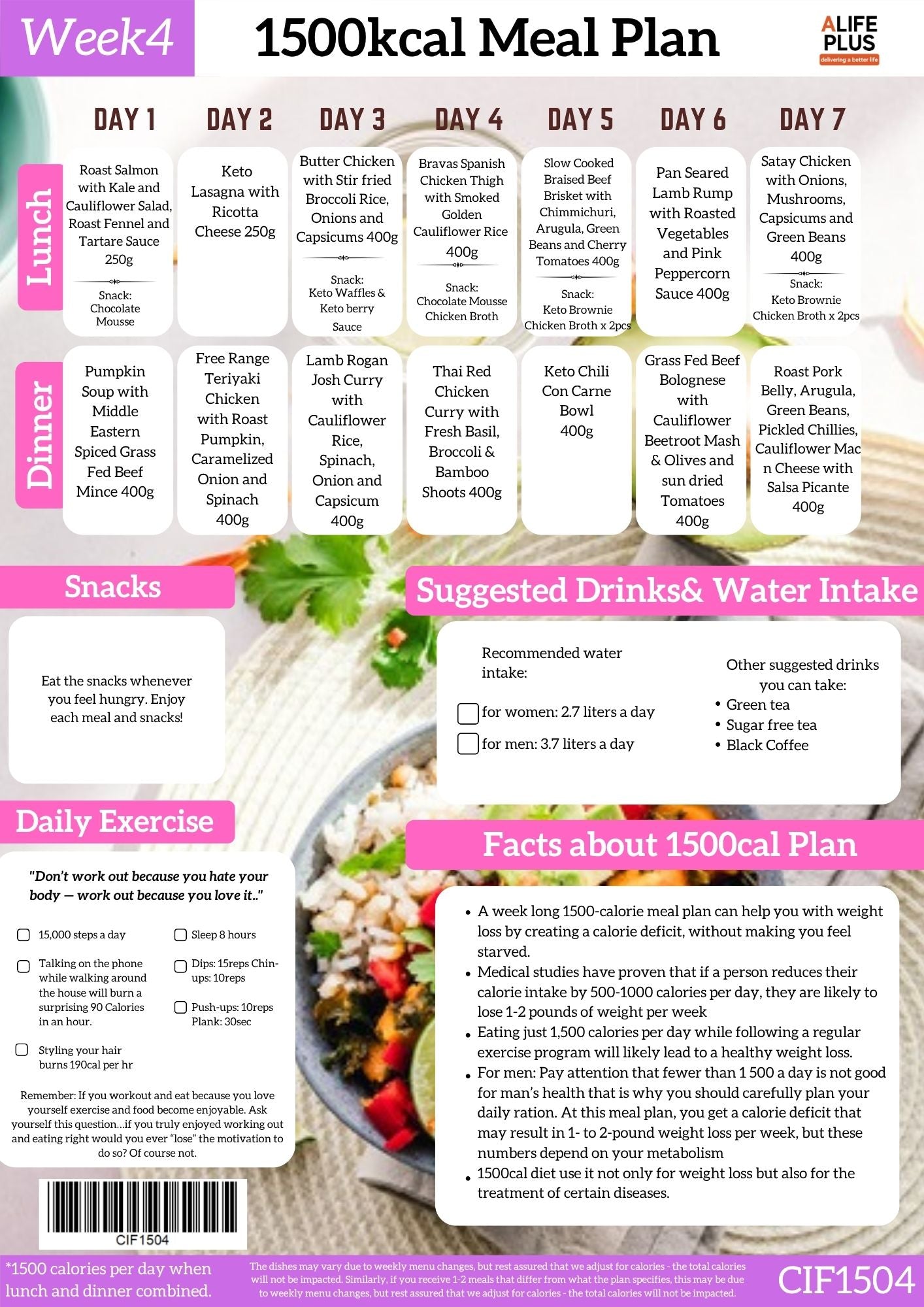 1500cal 28-Days IF Meal Plan