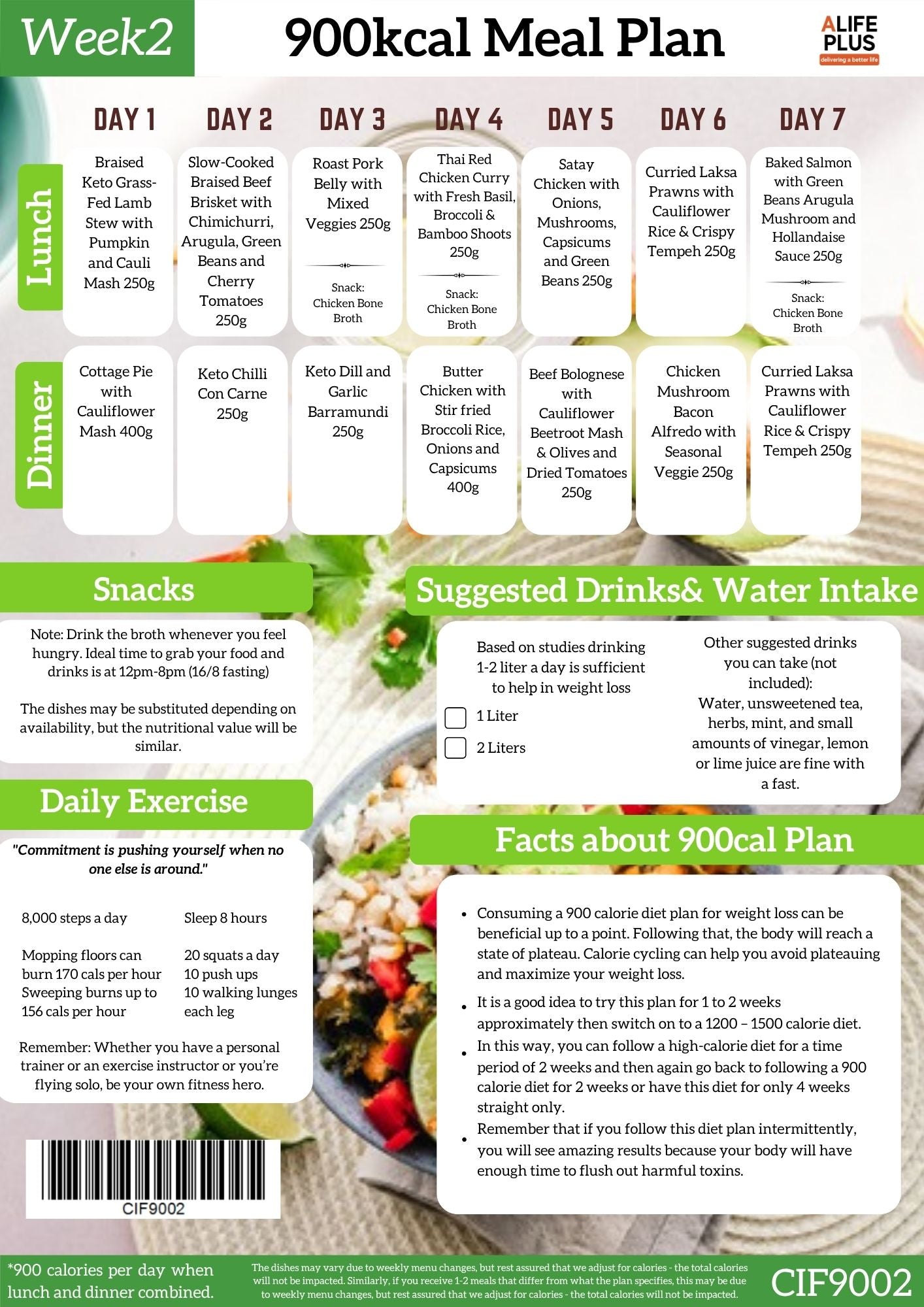 900calories 28-Days Meal Plan