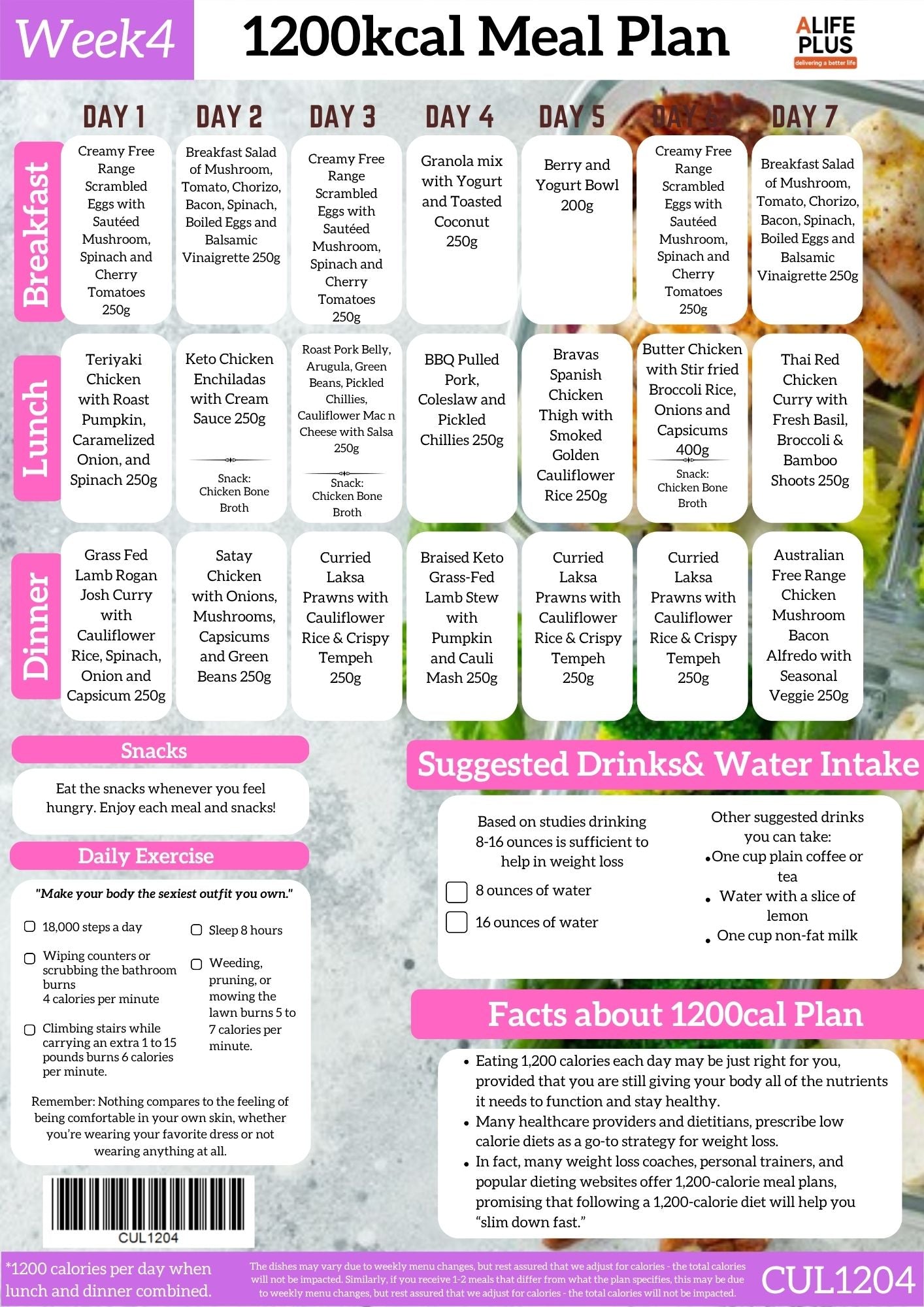 1200cal 28-Days Ultimate Meal Plan