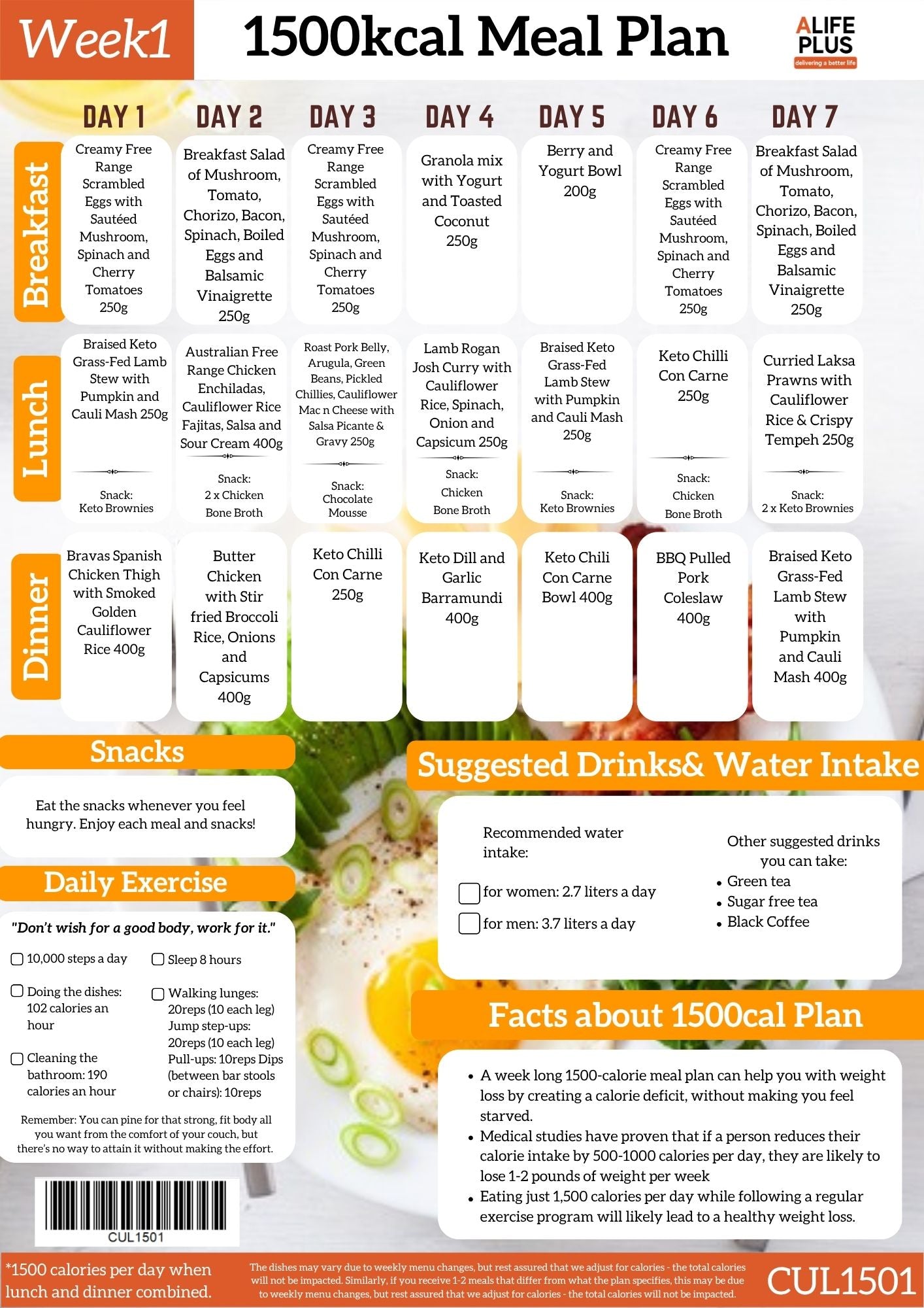1500cal 28-Days Ultimate Meal Plan