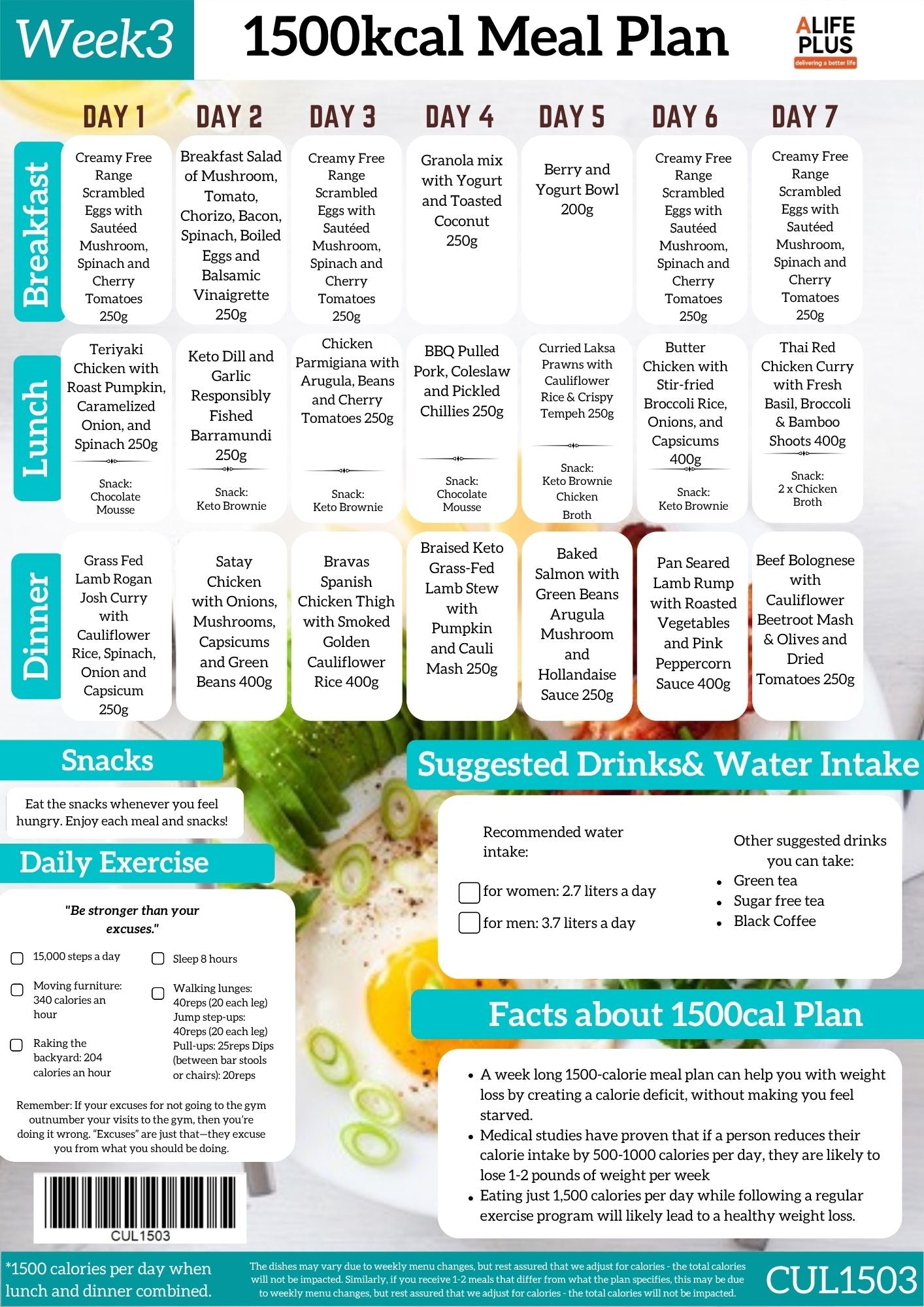 1500cal 28-Days Ultimate Meal Plan