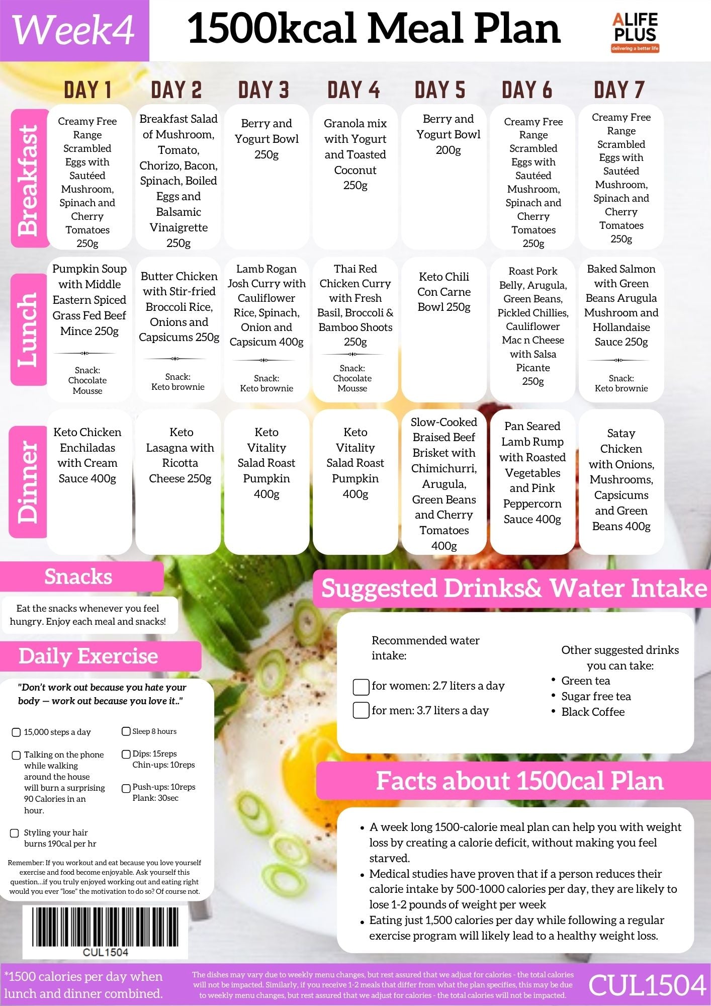 1500cal 28-Days Ultimate Meal Plan