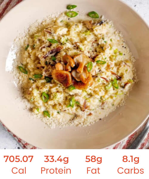 Creamy Chicken Mushroom Cauliflower Risotto (Gluten-free)