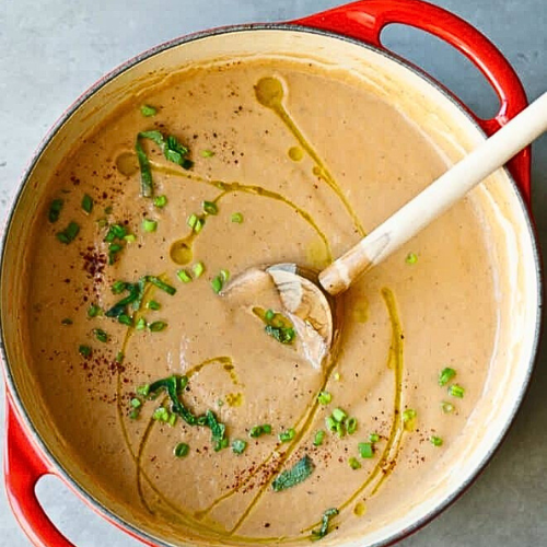 Crispy Bacon and Eggplant Soup