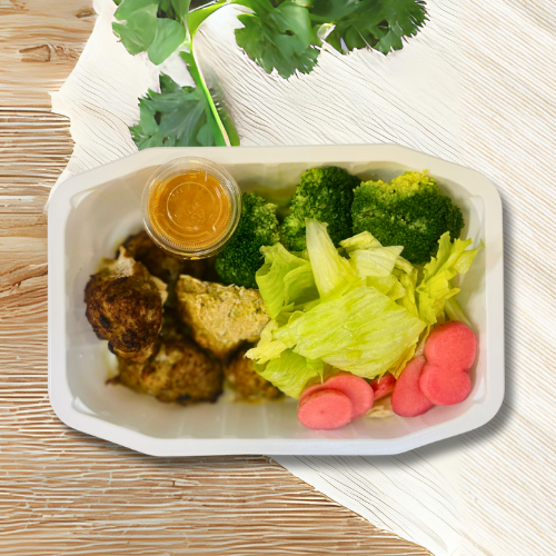 Chicken Takatak with Nepalese Style Chutney, Broccoli, and Pickled Radish