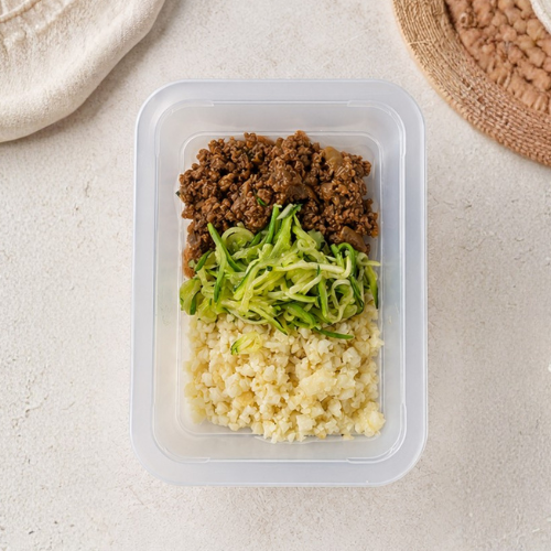 Thai Basil Beef, Cauliflower Rice, Zucchini Noodles