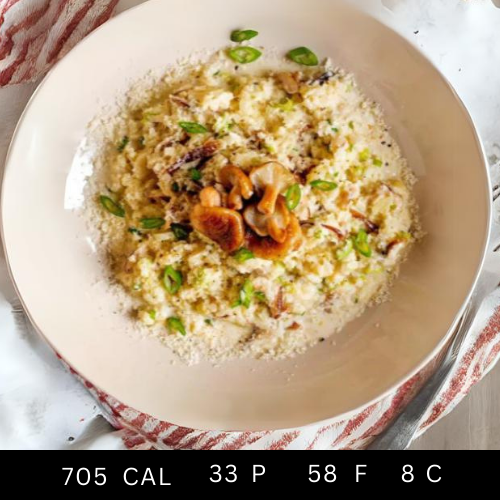 Creamy Chicken Mushroom Cauliflower Risotto (Gluten-free)