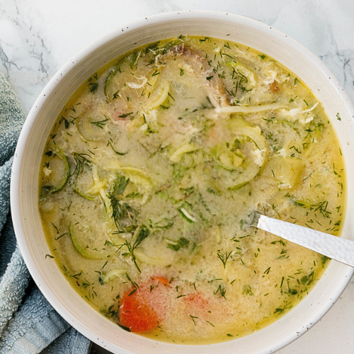 Keto Chicken Noodle Soup with Zoodles