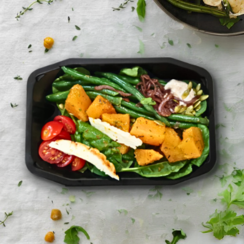 Mediterranean Roast Pumpkin Served with Halloumi Cheese and Dukkah Mayonnaise (Gluten-free)