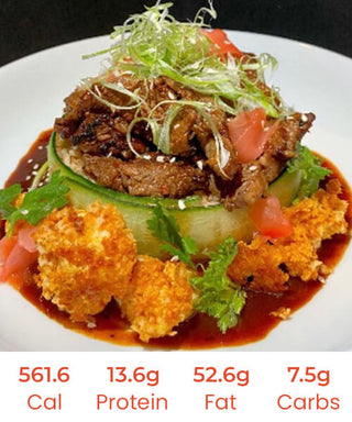 Mouth Tentalizing Korean BBQ Beef with Siracha Cauliflower and Konjac Noodles