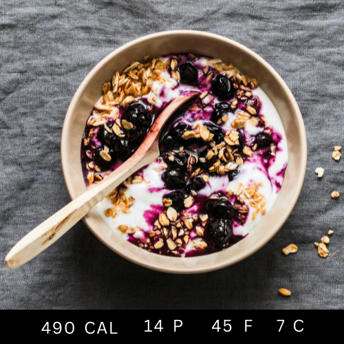 Berry and Yogurt Bowl with Toasted Almonds (Breakfast) (Gluten-free)