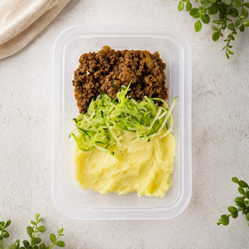 Thai Basil Beef, Potato Mash, Zucchini Noodles