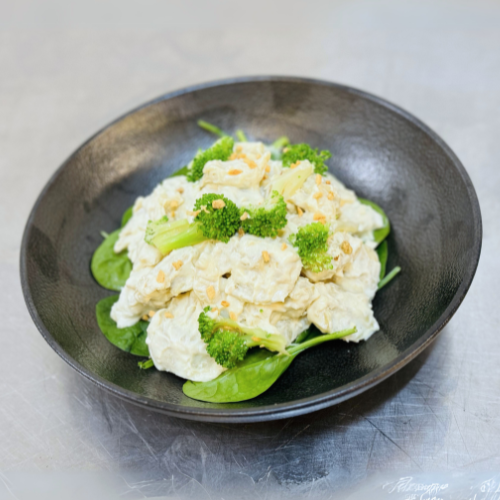 Creamy Chicken Tortellini in Charred Garlic Broccoli (Organic)