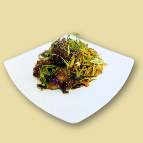 Stir-fry Honey Soy Chicken with Singaporean Noodles