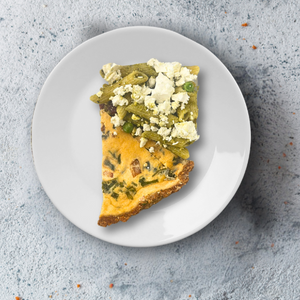 Quiche Lorraine with Pesto Pasta Salad & Feta Cheese (Gluten-free)