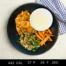 Sweet and Spicy Harissa Barramundi with Quinoa Salad and Sweet Potatoes (Gluten-free)