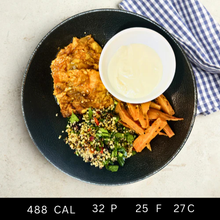 Sweet and Spicy Harissa Barramundi with Quinoa Salad and Sweet Potatoes (Gluten-free)