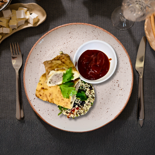 Sausage Roll with Quinoa Salad