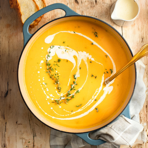Pumpkin Soup with Spiced Minced Beef (Organic)