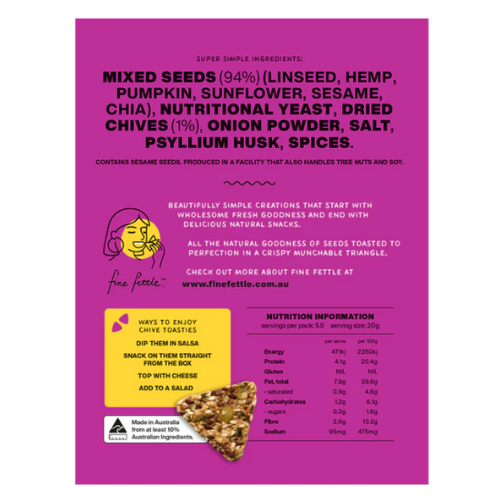 Fine Fettle Toasties (Chive) - 110g