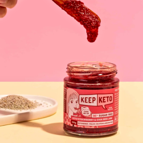 Keep Keto Strawberry & Chia Seed Jam 190G