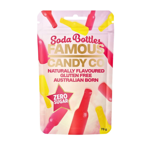 Famous Candy Co Sugar Free Soda Bottles 70G