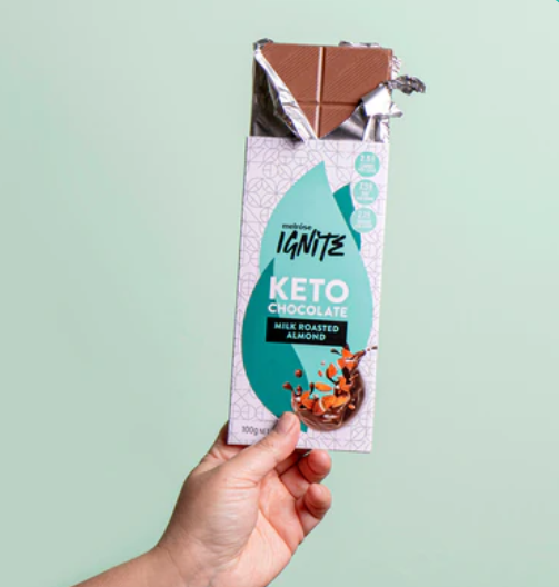 Melrose Ignite Keto Chocoloate - MILK ROASTED ALMOND 100g