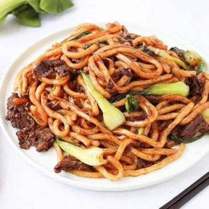 Udon Stir Fried Beef in Black Pepper Sauce (Organic)