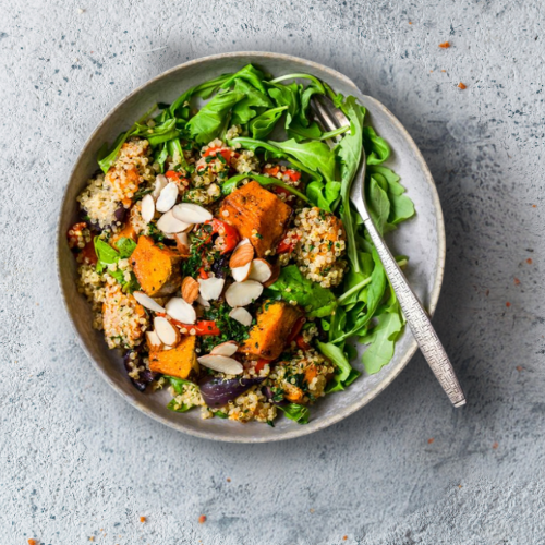 Vitality Salad Roast Pumpkin and Quinoa Salad with Spinach, Green Beans and Crumbled Feta Cheese (Organic)