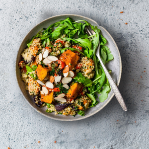 Vitality Salad Roast Pumpkin and Quinoa Salad with Spinach, Green Beans and Crumbled Feta Cheese (Gluten-free)